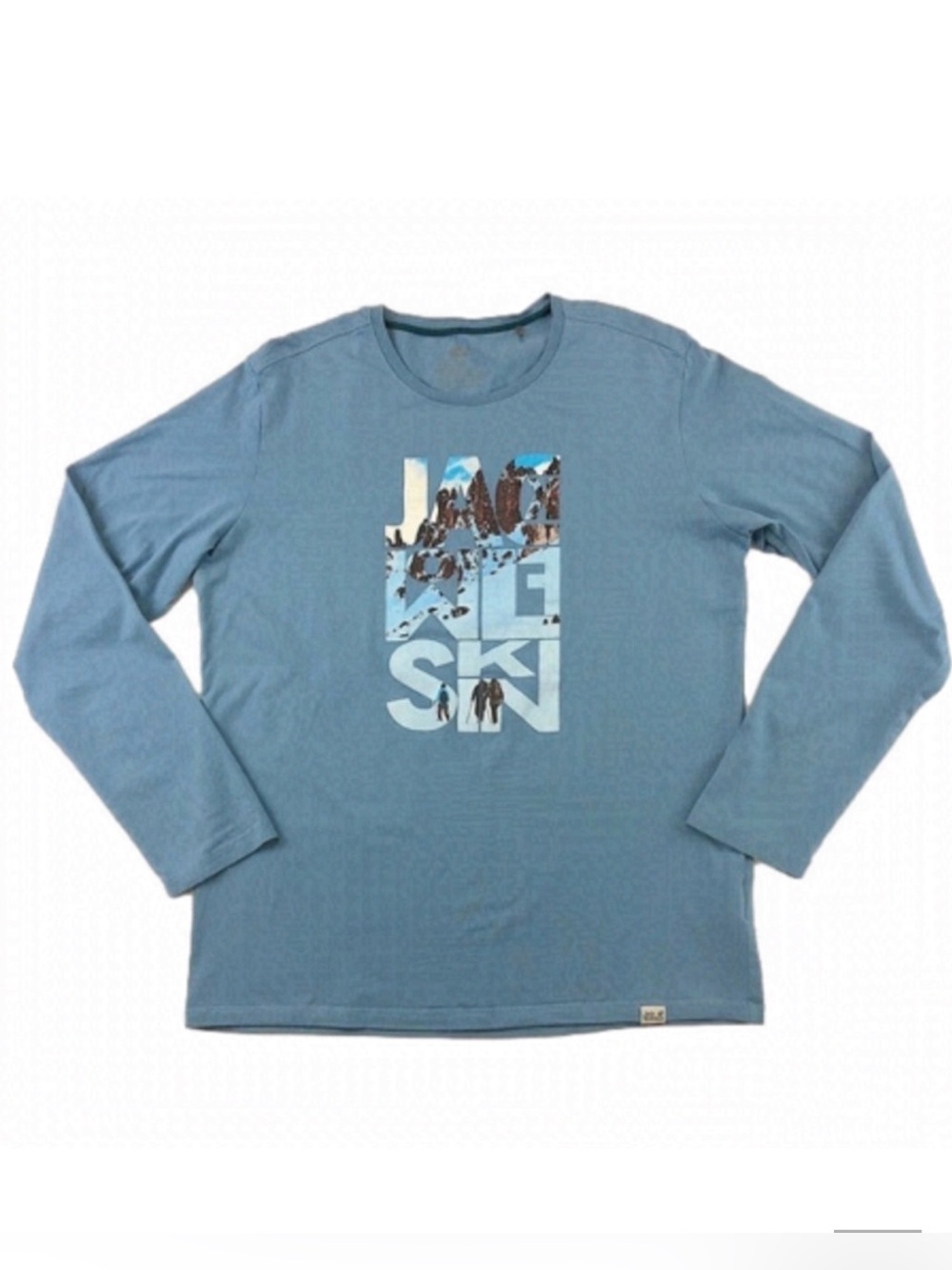 𝅺JACK Wolfskin steel blue graphic Men’s long sleeve tee Large